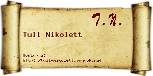 Tull Nikolett névjegykártya